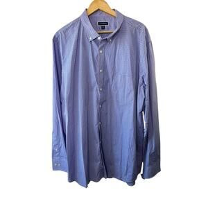 Club Room Pink & Blue Check Print Long Sleeve Button Down Shirt Men's 3XL New